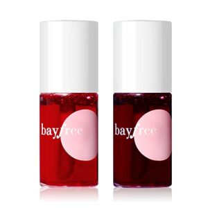 bayfree lip tint stain set, lip stain long lasting waterproof, lightweight, non-sticky, transfer-proof, matte finish lip makeup (made into jam)