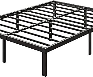 Sealvvos 14 inch King Bed Frame Metal Platform Mattress Foundation with Steel Slat Support, No Box Spring Needed, Easy Assembly, Black