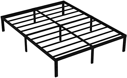 Sealvvos 14 inch King Bed Frame Metal Platform Mattress Foundation with Steel Slat Support, No Box Spring Needed, Easy Assembly, Black