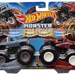 Hot Wheels Monster Trucks Silverado VS F 150 Raptor, Demolition Doubles