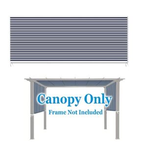 yardgrow 18' l x 8.2' w pergola replacement canopy universal pergola canopy replacement top cover for pergola structure (blue with white)