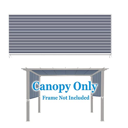 YardGrow 18' L x 8.2' W Pergola Replacement Canopy Universal Pergola Canopy Replacement Top Cover for Pergola Structure (Blue with White)