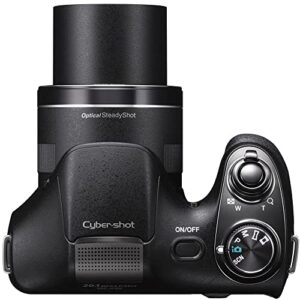 Sony Cyber-Shot DSC-H300 Digital Camera (Black) (DSCH300/B) + 2 x 64GB Memory Card + Card Reader + Corel Photo Software + Case + Flex Tripod + 4xAA Batteries + Memory Wallet + Cleaning Kit (Renewed)