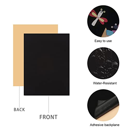 YaoHui 3PCS Self Adhesive Felt Sheet, Felt Sheets with Adhesive Backing, Peel and Stick Felt Sheets Adhesive Backed, A4 Size Felt Adhesive Sheet (8.3" x 11.8", Black)