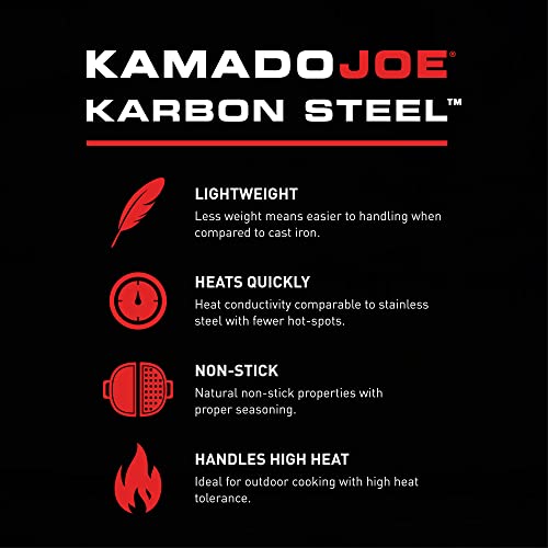 Kamado Joe KJ15094622 Karbon Steel Griddle for Big Joe Grills, Black