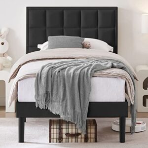 flolinda twin bed frames velvet upholstered twin platform bed frame tufted twin bed with headboard no box spring needed mattress foundation stable noise-free easy assembly