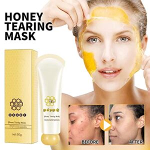 Honey Tearing Peel Mask, Honey Tearing Mask Peel Mask Dead Skin Clean Pores Shrink, Oil Control Painless Blackhead Honey Mask, Face Deep Cleasing & Moisturizing Mask, For All Skin Types Women (2Pcs)