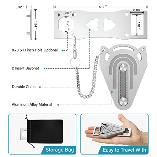 Portable Door Lock for Travel Hotel Safety - Metal Hotel Door Locks for Travelers Apartment Home Security Bedroom Hotel Room Locks for Kid Women Travel Gifts Apartment & Travel Essentials