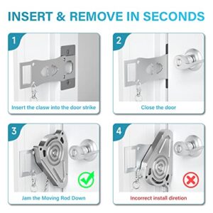 Portable Door Lock for Travel Hotel Safety - Metal Hotel Door Locks for Travelers Apartment Home Security Bedroom Hotel Room Locks for Kid Women Travel Gifts Apartment & Travel Essentials