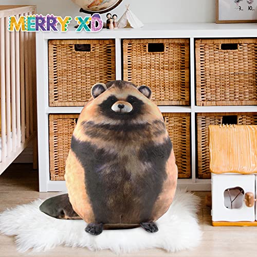 MerryXD Cat Plush Body Pillow, 13inch Soft Steppe & Kitten Plushies, Cute Stuffed Animals, Pallas Cat & Fox & Raccoon Plush Pillows, Comfortable Big Plush Toys Gifts for Kids, Girls, Boys, Girlfriend