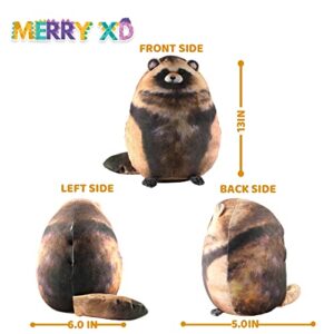 MerryXD Cat Plush Body Pillow, 13inch Soft Steppe & Kitten Plushies, Cute Stuffed Animals, Pallas Cat & Fox & Raccoon Plush Pillows, Comfortable Big Plush Toys Gifts for Kids, Girls, Boys, Girlfriend