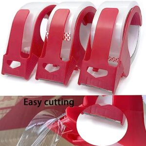 ROSEUP 3 Rolls Clear Packing Tape with 3 Free Dispenser, Heavy Duty Packaging Tape Designed for Moving Boxes, Shipping, Office, 2Mil 2 Inch x 60 Yard