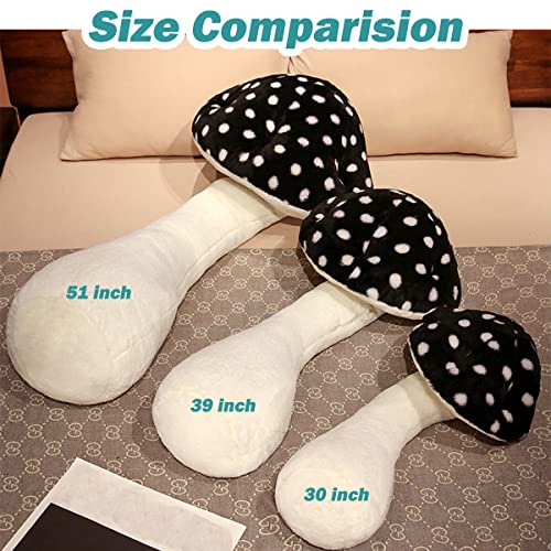 Hofun4U Mushroom Plush Pillow - 39 inch Mushroom Shaped Stuffed Long Body Pillow - Polka Dot Mushroom Plush - Christmas Birthday Gifts Choice Sofa Home Decoration (Pink)