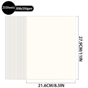 Creamy Cardstock - 8.5'' x 11'' 85lb Cover Card Stock Heavyweight Paper Perfect for Scrapbooks, Art, Crafts, Business Cards 25 Sheets 250g UAP13CC