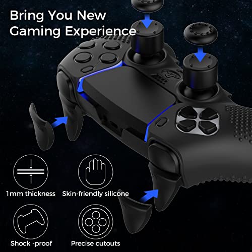 KOEBSHPE PS5 Edge Controller Anti-Slip Protective Cover, Ergonomic Soft Rubber Protective Case Cover for Playstation 5 PS5 Edge Controller with Thumb Grips and Triggers Extenders(Two Packs)
