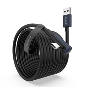 syntech link cable 20 ft compatible with quest2/pro/pico4 accessories and pc/steam vr, high speed pc data transfer, usb 3.0 to usb c cable for vr headset and gaming pc, black