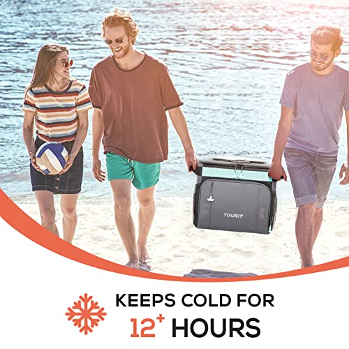 TOURIT 50-Can Collapsible Rolling Cooler Leakproof Insulated Soft Cooler Bag with Wheels and All-Terrain Cart for Beach, Camping, Patio Travel, Outdoor, Ball Fields