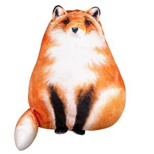 cat stuffed animals plush pillow, fox plush pillow, raccoon plush pillow, blob soft fox body pillow plushies, kitten plush throw pillow plush toys gift for girls boys (fox, small -12inch)