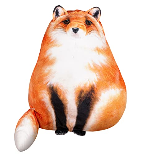 Cat Stuffed Animals Plush Pillow, Fox Plush Pillow, Raccoon Plush Pillow, Blob Soft Fox Body Pillow Plushies, Kitten Plush Throw Pillow Plush Toys Gift for Girls Boys (Fox, Small -12inch)