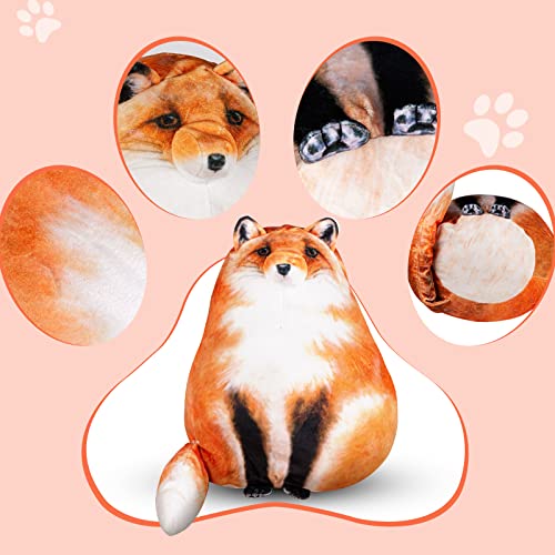 Cat Stuffed Animals Plush Pillow, Fox Plush Pillow, Raccoon Plush Pillow, Blob Soft Fox Body Pillow Plushies, Kitten Plush Throw Pillow Plush Toys Gift for Girls Boys (Fox, Small -12inch)