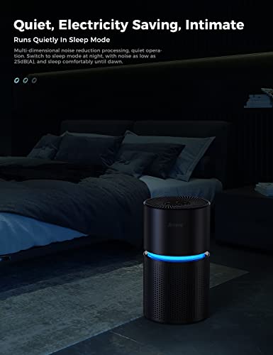 AROEVE Air Purifiers for Home Large Room Up to 1095 Sq Ft Air Cleaner Coverage CADR 220m³/h H13 True HEPA Remove 99.9% of Dust, Pet Dander, Pollen for Office, Bedroom, MK03- Black