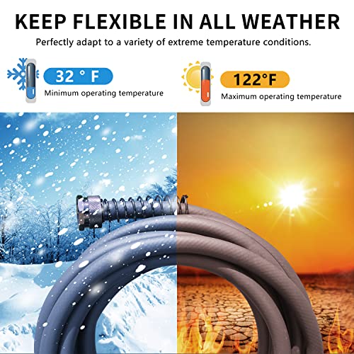 Hopegiver 5/8"x15FT Flexible Garden Hose, Hybrid Water Hose Heavy Duty, Kink Free, Leakproof, Lightweight, Garden Hose for Outdoor, Lawn, Car Wash, Backyard, Burst 500 PSI