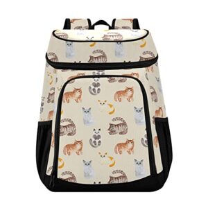 smiling cats cooler backpack 36 cans insulated backpack cooler leak proof cooler bag lightweight backpack for lunch camping picnic beach