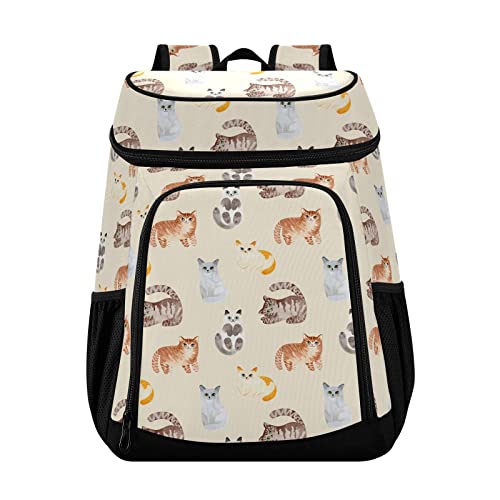 Smiling Cats Cooler Backpack 36 Cans Insulated Backpack Cooler Leak Proof Cooler Bag Lightweight Backpack for Lunch Camping Picnic Beach