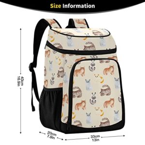 Smiling Cats Cooler Backpack 36 Cans Insulated Backpack Cooler Leak Proof Cooler Bag Lightweight Backpack for Lunch Camping Picnic Beach