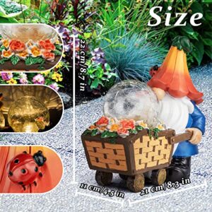 Grovind Garden Gnomes Outdoor Decorations Solar Gnomes Garden Statues, Garden Gnome Decor Holding Magic Orb with LED Lights, Gnomes Outdoor Clearance for Garden Patio Lawn Decor Gnome Gift