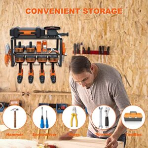 Power Tool Organizer, Drill Holder Wall Mount, Drill Storage Rack, Garage 3 Layers Cordless Tool Organizer, Floating Tool Shelf with 4 Drill Holders