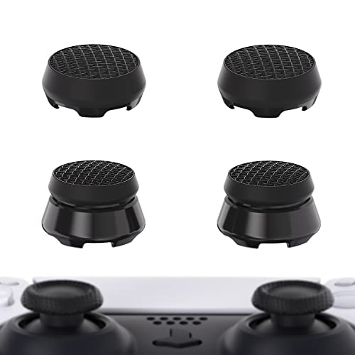 PlayVital Thumbs Pro Armor Thumbstick Extender for ps5 Controller, Joystick Caps Grip for ps5 Controller - 2 High Raise and 2 Mid Raise Dome - Black