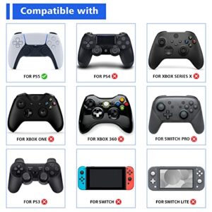 PlayVital Thumbs Pro Armor Thumbstick Extender for ps5 Controller, Joystick Caps Grip for ps5 Controller - 2 High Raise and 2 Mid Raise Dome - Black