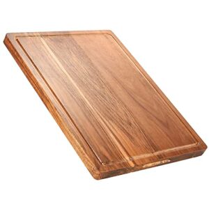 wood cutting boards for kitchen, large charcuterie boards,reversible wooden chopping board with juice grooves and handles,ideal for chopping meat, vegetables, fruits, bread, cheese, 17x12"