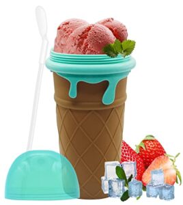 [upgrade 500ml] slushy cup slushy maker cup tik tok frozen magic squeeze cup - quick cool slushy milk shake ice cream smoothies cup(500ml brown)
