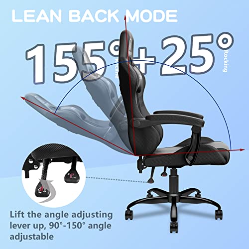 JOYFLY Gaming Chair, Computer Chair Gaming Chairs for Adults with High Back, Gamer Chair Ergonomic PC Gaming Chair with Lumbar Support, Silla Gamer High Back Rocking Style Office Chair, 350lbs, Black