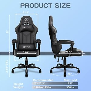 JOYFLY Gaming Chair, Computer Chair Gaming Chairs for Adults with High Back, Gamer Chair Ergonomic PC Gaming Chair with Lumbar Support, Silla Gamer High Back Rocking Style Office Chair, 350lbs, Black