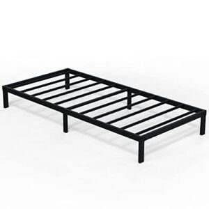 EMODA 10 Inch Twin Bed Frames No Box Spring Needed, Heavy Duty Metal Twin Platform Bed Frame, Noise Free, Easy Assembly, Black