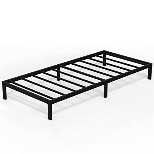 EMODA 10 Inch Twin Bed Frames No Box Spring Needed, Heavy Duty Metal Twin Platform Bed Frame, Noise Free, Easy Assembly, Black