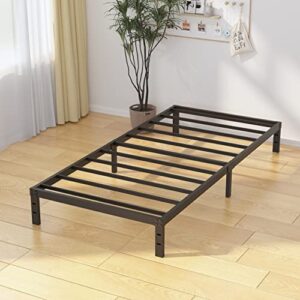 EMODA 10 Inch Twin Bed Frames No Box Spring Needed, Heavy Duty Metal Twin Platform Bed Frame, Noise Free, Easy Assembly, Black