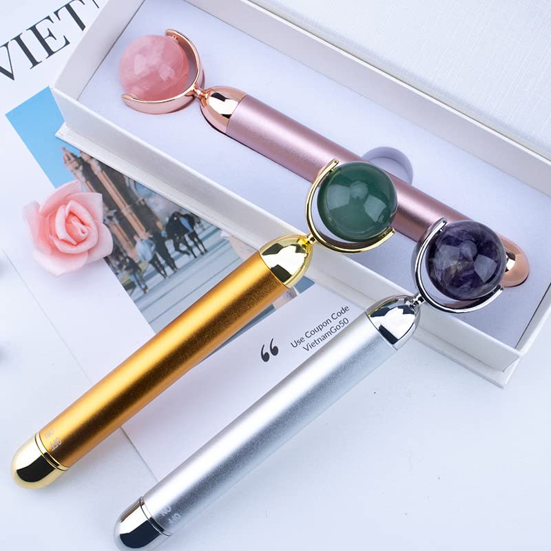 INVENOL Wrinkle & Anti-Aging Devices Electric Gua Sha Facial Tools Beauty & Personal Care Jade Roller Skin Care Massager (Color : Gold, Size : A)