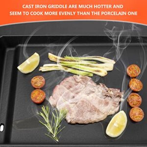 QuliMetal 7599 Cast Iron Griddle for Weber Genesis II 300 600 Series Gas Grill, Genesis II E/S-310, II E-315, I E-335, II S-335, II SE-335 and II E-610, Replace for Weber 7599 66095 66089