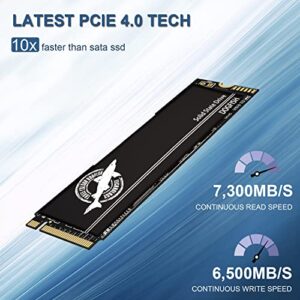 Dogfish 4TB M.2 NVMe SSD PCIe 4.0 Gen 4 with Graphene Thermal Pad,Works with PS5, Up to 7300 MB/s Internal Gaming SSD Solid State Drive High Performance Storage for Laptop PCs and Desktop I M.2 2280