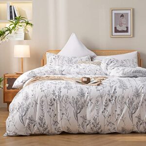 janzaa full size comforter sets bed in a bag white comforter bedding sets floral comforter sets for all season with fitted sheet flat sheet pillow cases and shams 7 piece