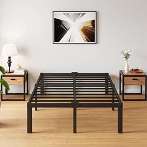 gdduck 18 inch queen size bed frame platform metal bed frame with storage，sturdy steel frame no box spring needed,black frame heavy duty noise-free,easy assembly，support up to 3500lbs