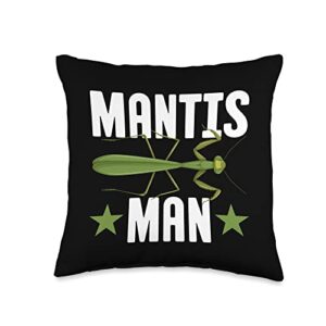 entomology mantises insects mantis man insect entomology throw pillow, 16x16, multicolor