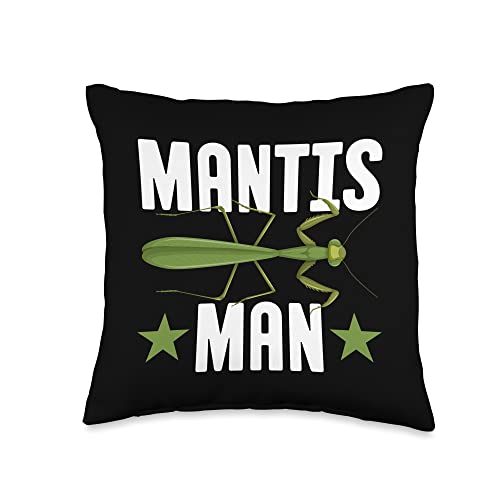 Entomology Mantises Insects Mantis Man Insect Entomology Throw Pillow, 16x16, Multicolor