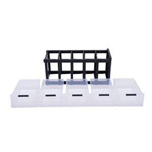 LUGBING Plastic Drawers Organizer, 11.81"x15.75"x33.07" Storage Drawers Containers with 5 Clear Drawers for Living Room Bedroom Office