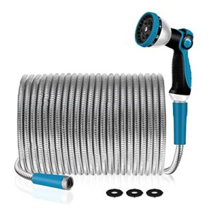 garden hose 50 ft metal - stainless steel water hose flexible lightweight garden hose collapsible and no kink water pipe
