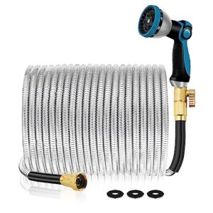 garden hose 100 ft metal - stainless steel water hose flexible heavy duty garden hose collapsible and no kink water pipe